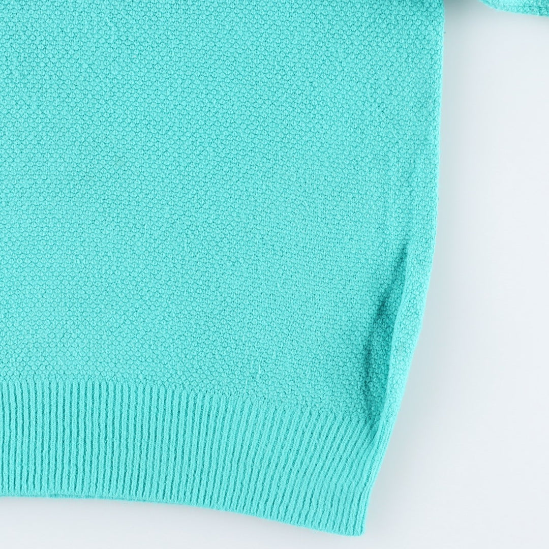 Christian Dior V-neck acrylic knit sweater, made in the USA, men's size XL. Oron Acrylic turquoise blue Vintage Second Hand