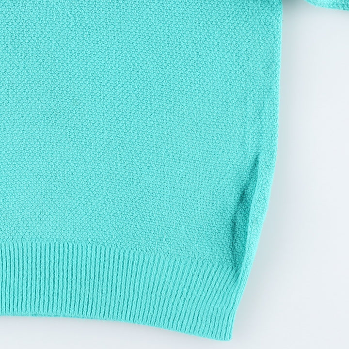 Christian Dior V-neck acrylic knit sweater, made in the USA, men's size XL. Oron Acrylic turquoise blue Vintage Second Hand