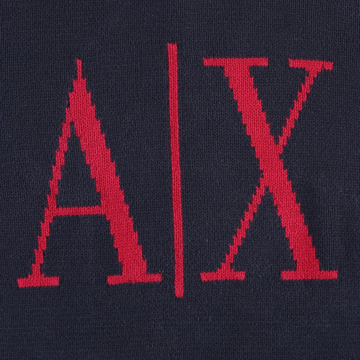 Giorgio Armani ARMANI EXCHANGE Cotton Knit Sweater, Men's Size L (approx.) cotton navy blue type Vintage Second Hand