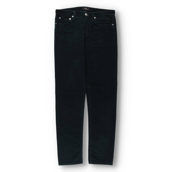 A.P.C. Petit New Standard Corduroy Pants, Men's Size W34 (approx.) cotton dark green Vintage Second Hand