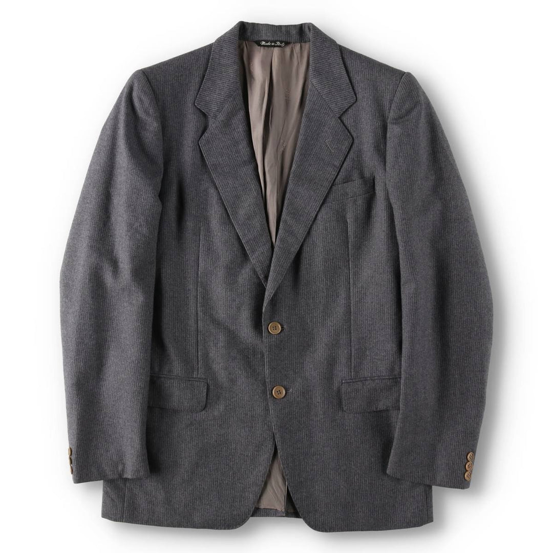 Yves Saint Laurent striped wool tailored jacket, made in Italy, men's size S. wool gray type Vintage Second Hand