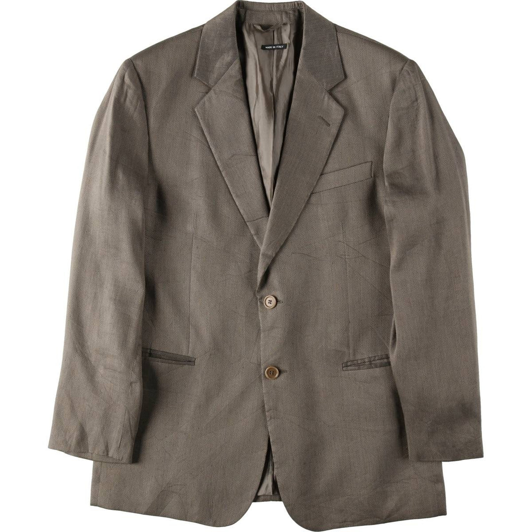 Giorgio Armani herringbone tailored jacket, made in Italy, men's size L equivalent. unclear gray type Vintage Second Hand