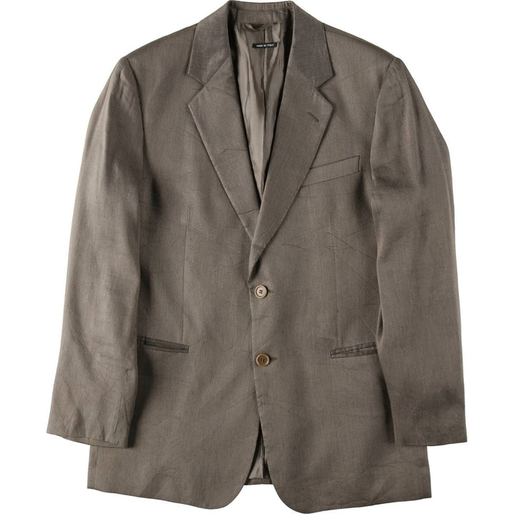 Giorgio Armani herringbone tailored jacket, made in Italy, men's size L equivalent. unclear gray type Vintage Second Hand