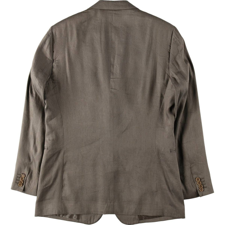 Giorgio Armani herringbone tailored jacket, made in Italy, men's size L equivalent. unclear gray type Vintage Second Hand