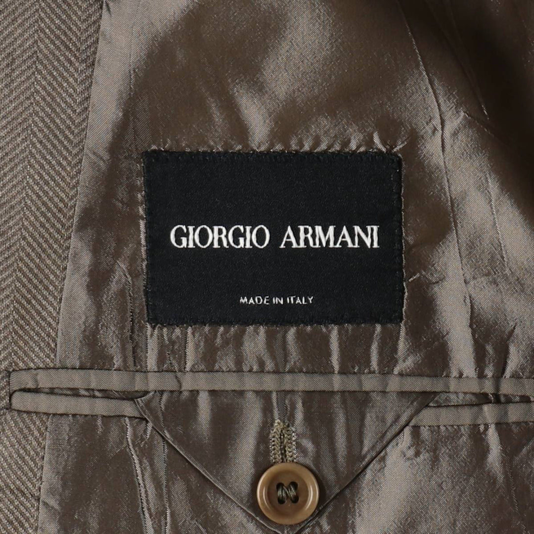 Giorgio Armani herringbone tailored jacket, made in Italy, men's size L equivalent. unclear gray type Vintage Second Hand