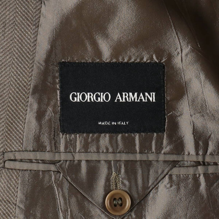 Giorgio Armani herringbone tailored jacket, made in Italy, men's size L equivalent. unclear gray type Vintage Second Hand