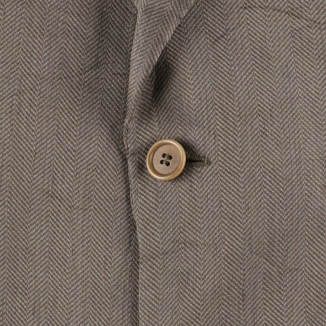 Giorgio Armani herringbone tailored jacket, made in Italy, men's size L equivalent. unclear gray type Vintage Second Hand