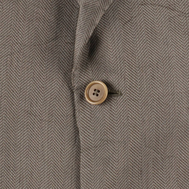 Giorgio Armani herringbone tailored jacket, made in Italy, men's size L equivalent. unclear gray type Vintage Second Hand
