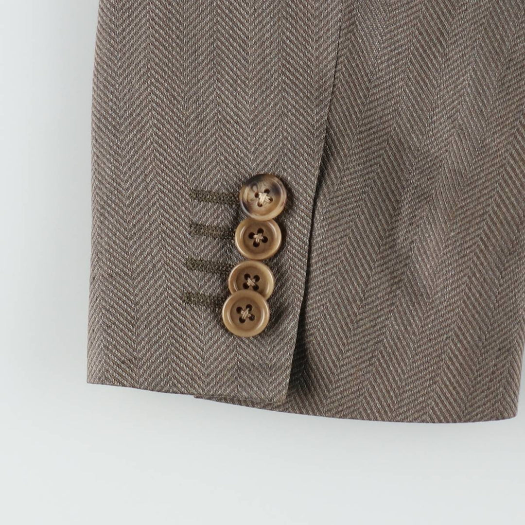 Giorgio Armani herringbone tailored jacket, made in Italy, men's size L equivalent. unclear gray type Vintage Second Hand