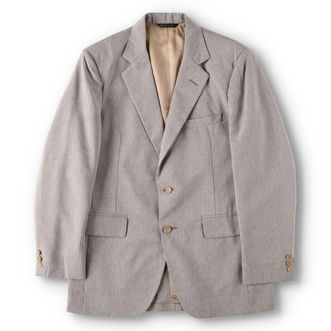 Hardwick Clothes for BENN'S INC. Stripe Pattern Multi-Stripe Tailored Jacket (Men's Size M) unclear Beige type Vintage Second Hand