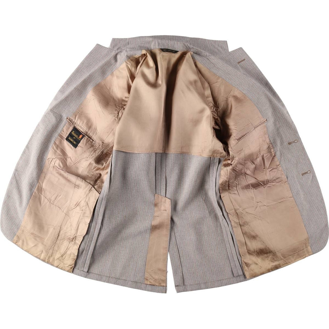 Hardwick Clothes for BENN'S INC. Stripe Pattern Multi-Stripe Tailored Jacket (Men's Size M) unclear Beige type Vintage Second Hand
