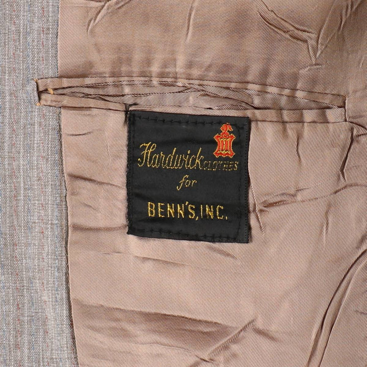 Hardwick Clothes for BENN'S INC. Stripe Pattern Multi-Stripe Tailored Jacket (Men's Size M) unclear Beige type Vintage Second Hand