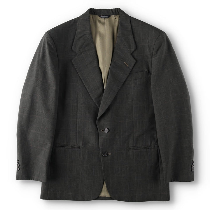 Givenchy MONSIEUR Check Pattern Glen Plaid Tailored Jacket, Made in USA, Men's Size M (approx.) unclear Charcoal Vintage Second Hand