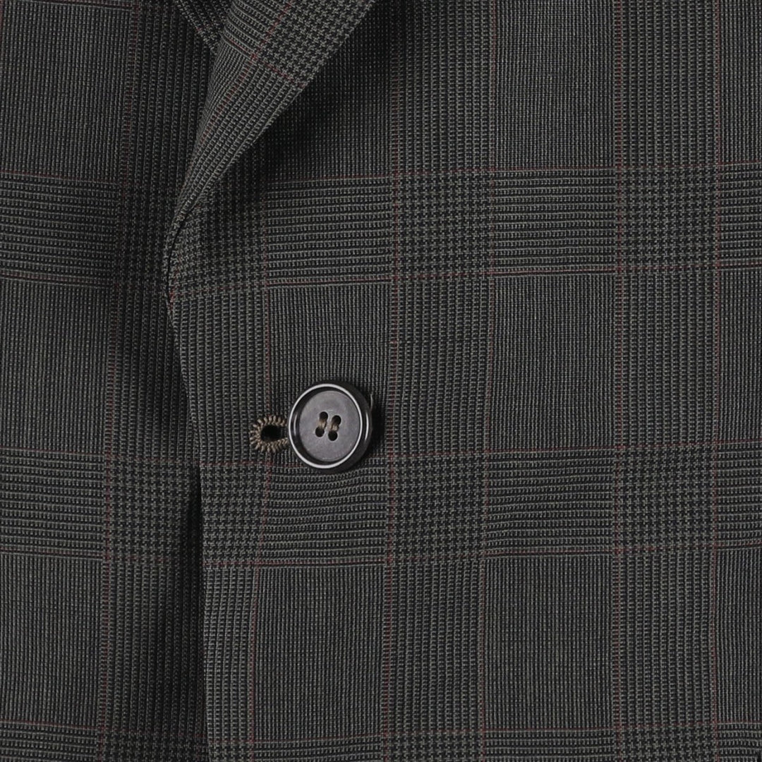 Givenchy MONSIEUR Check Pattern Glen Plaid Tailored Jacket, Made in USA, Men's Size M (approx.) unclear Charcoal Vintage Second Hand