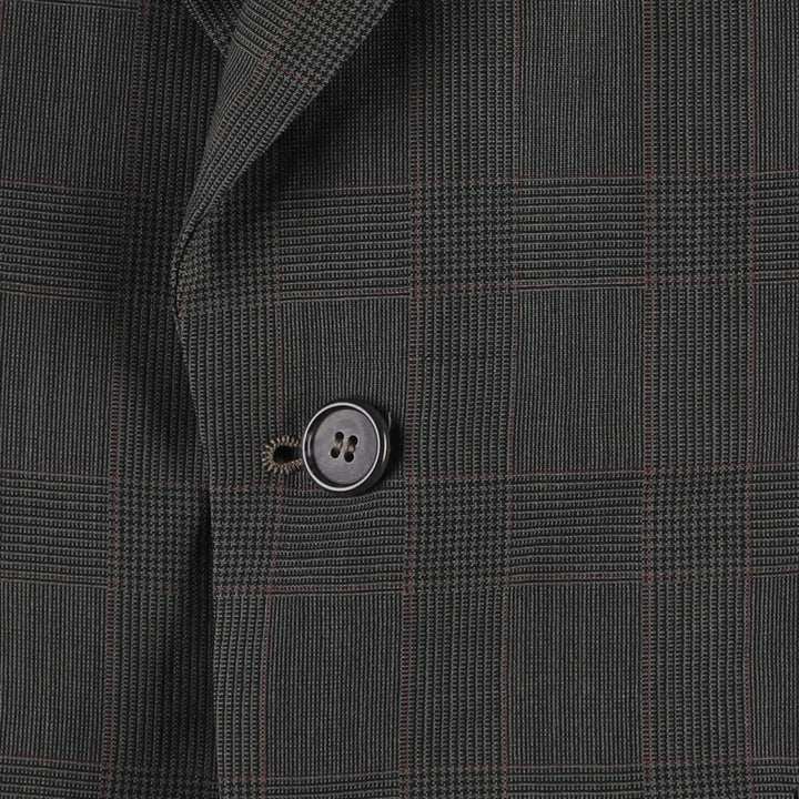 Givenchy MONSIEUR Check Pattern Glen Plaid Tailored Jacket, Made in USA, Men's Size M (approx.) unclear Charcoal Vintage Second Hand