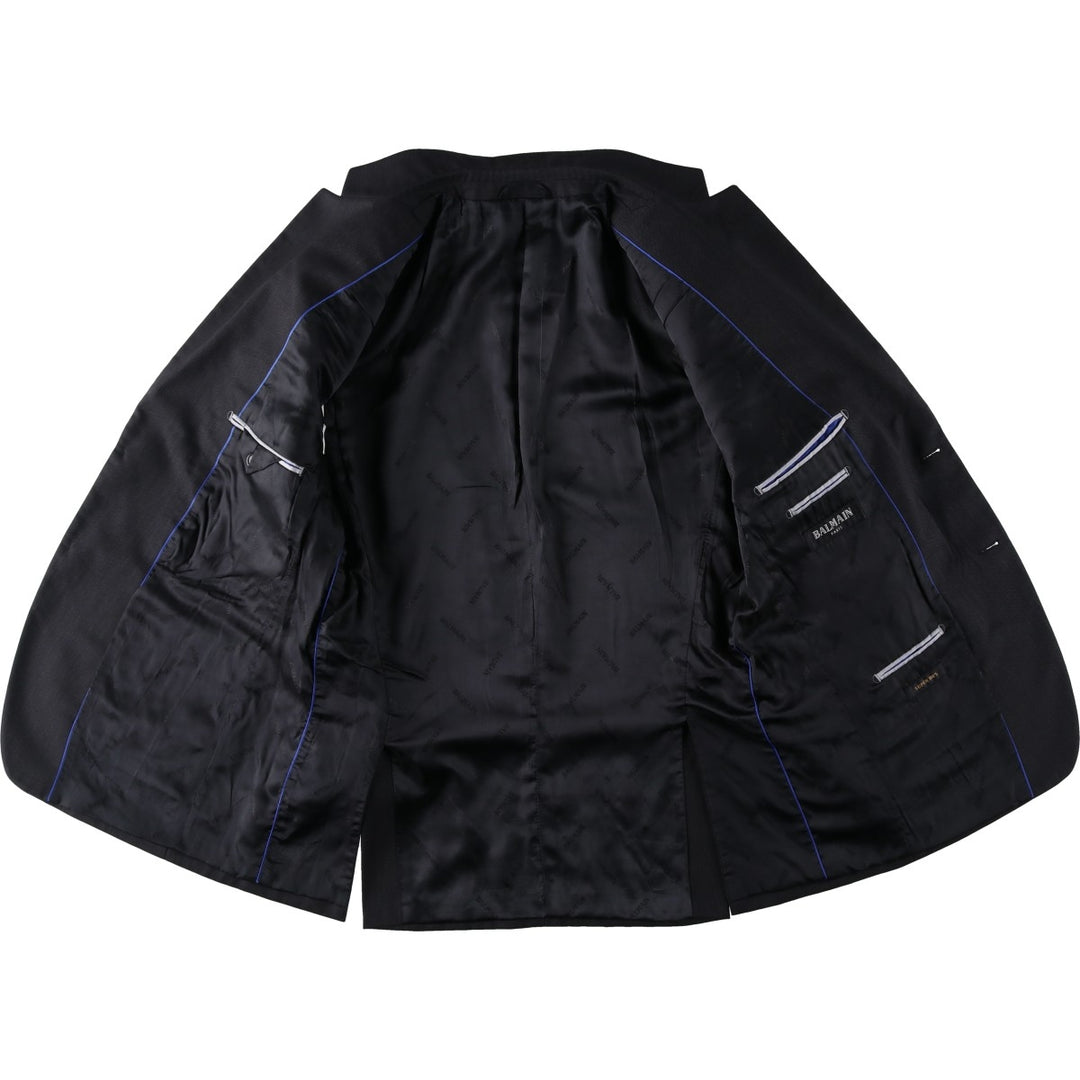 Balmain SUPER 100'S wool tailored jacket, men's size L equivalent. wool black type Vintage Second Hand