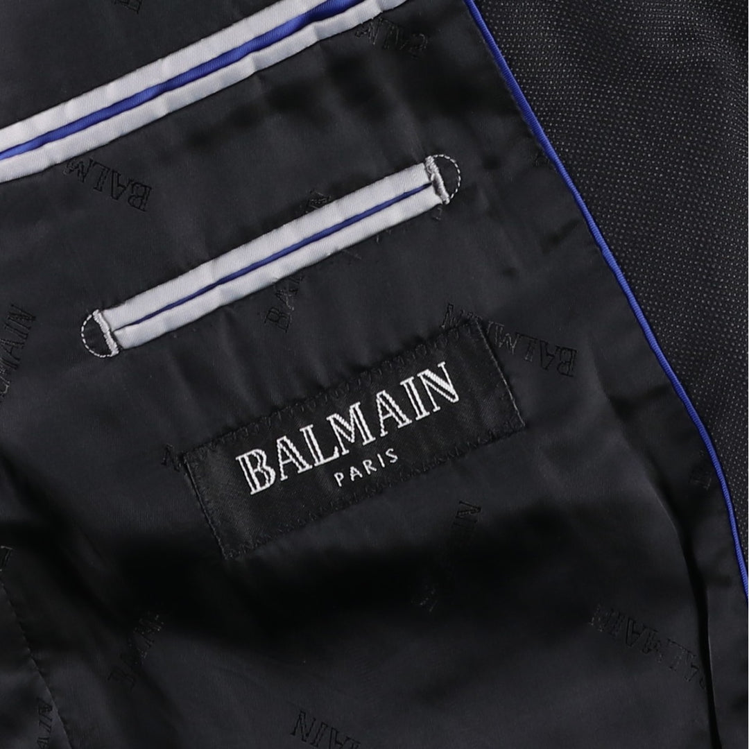 Balmain SUPER 100'S wool tailored jacket, men's size L equivalent. wool black type Vintage Second Hand