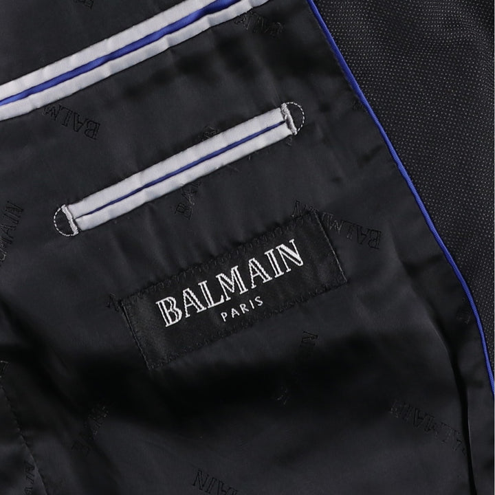 Balmain SUPER 100'S wool tailored jacket, men's size L equivalent. wool black type Vintage Second Hand
