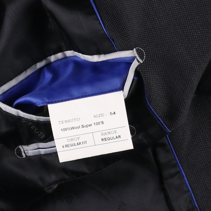 Balmain SUPER 100'S wool tailored jacket, men's size L equivalent. wool black type Vintage Second Hand
