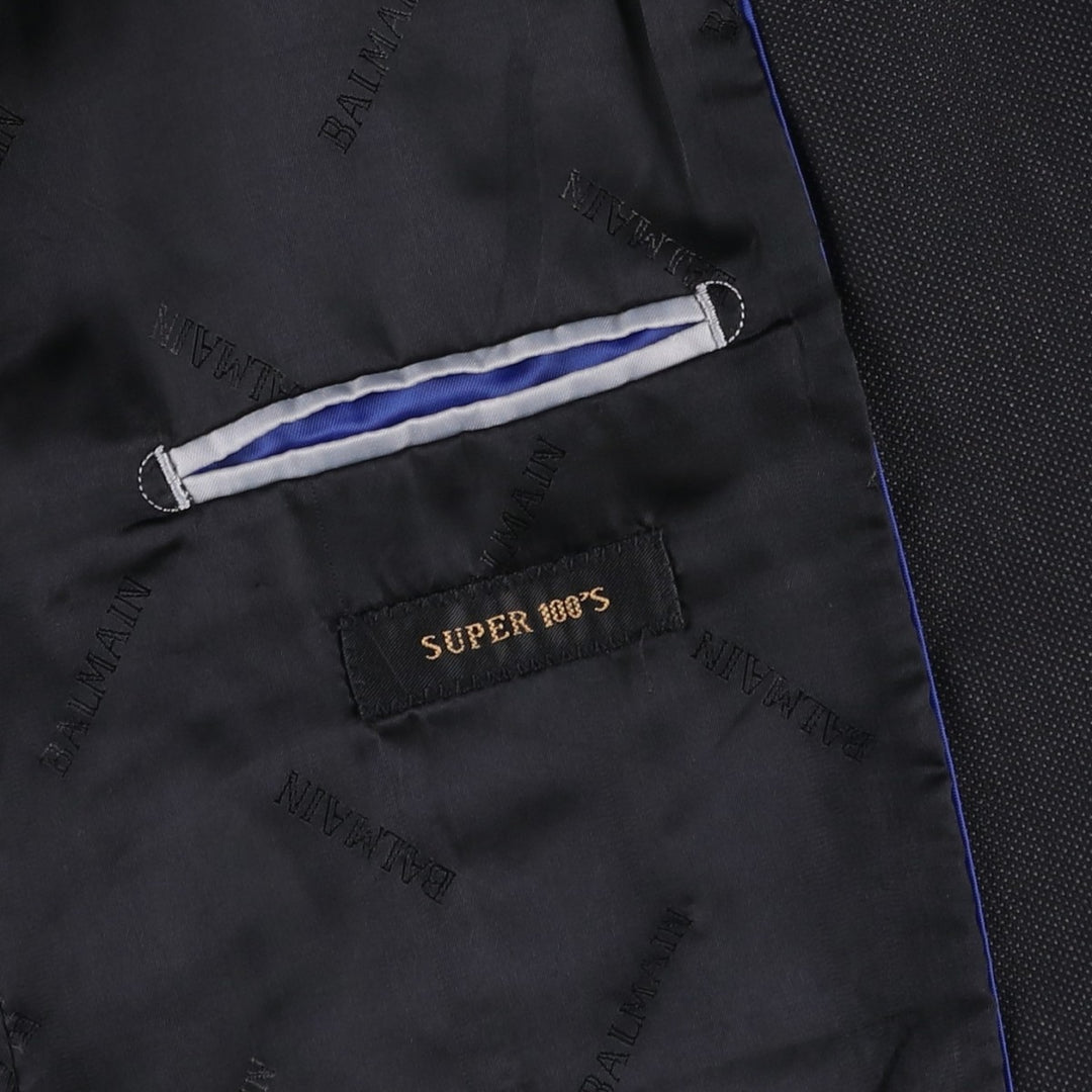 Balmain SUPER 100'S wool tailored jacket, men's size L equivalent. wool black type Vintage Second Hand