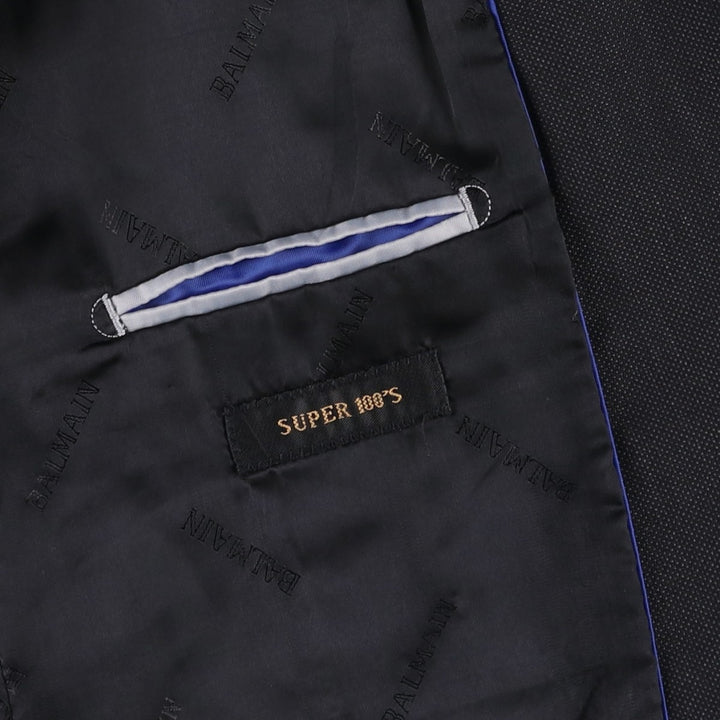 Balmain SUPER 100'S wool tailored jacket, men's size L equivalent. wool black type Vintage Second Hand