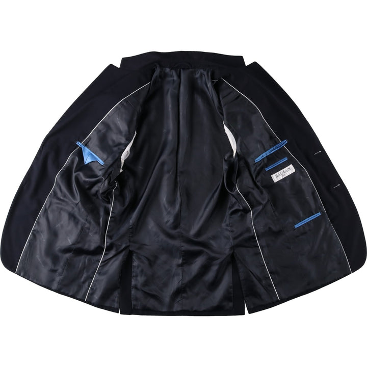 Balmain tailored jacket, men's size L polyester navy blue type Vintage Second Hand