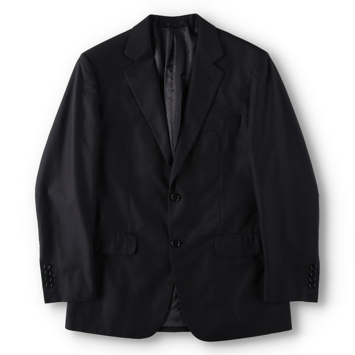 Balmain Stripe Pattern Tailored Jacket, Men's Size M (approx.) polyester black type Vintage Second Hand