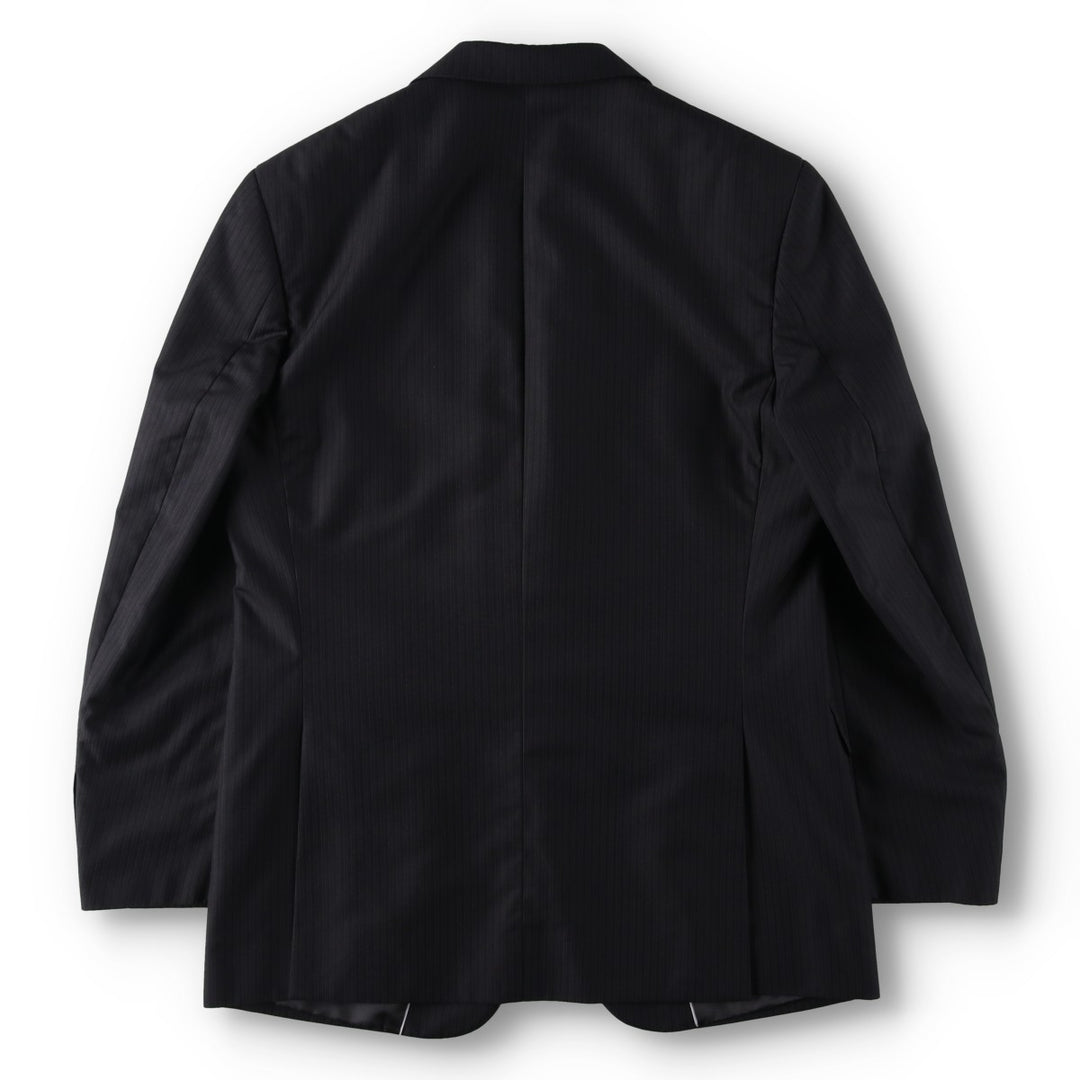 Balmain Stripe Pattern Tailored Jacket, Men's Size M (approx.) polyester black type Vintage Second Hand