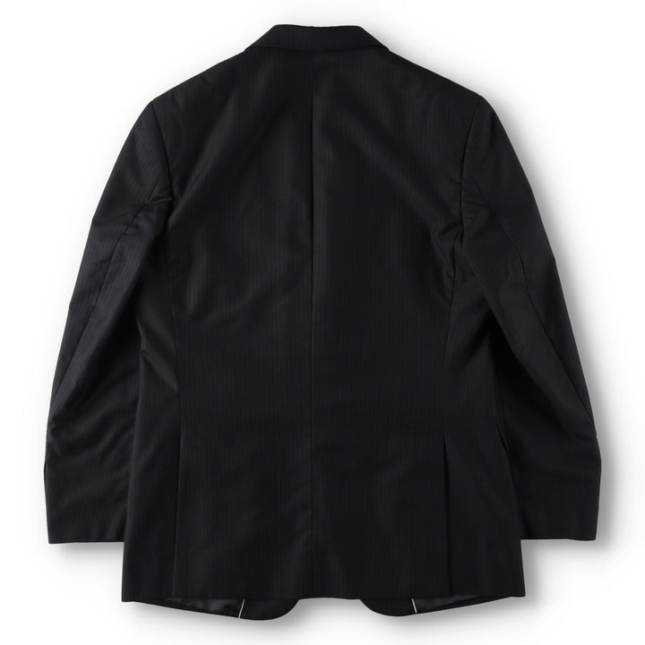 Balmain Stripe Pattern Tailored Jacket, Men's Size M (approx.) polyester black type Vintage Second Hand