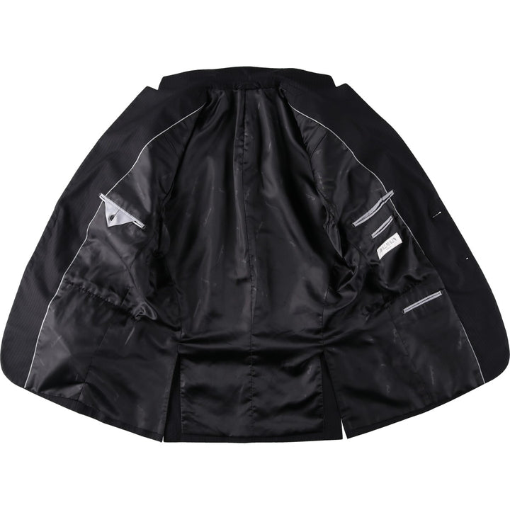 Balmain Stripe Pattern Tailored Jacket, Men's Size M (approx.) polyester black type Vintage Second Hand
