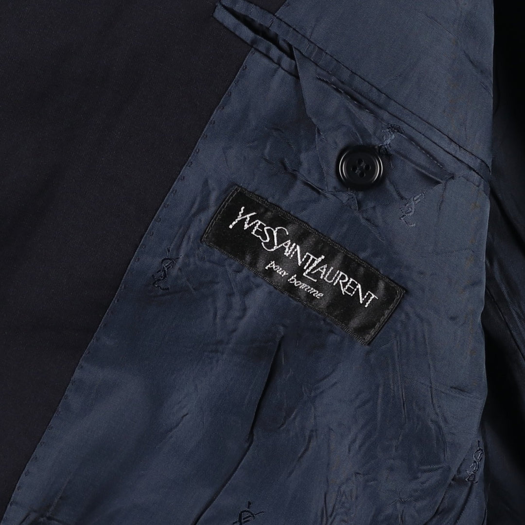 Yves Saint Laurent POUR HOMME wool tailored jacket, men's size L wool navy blue type Vintage Second Hand