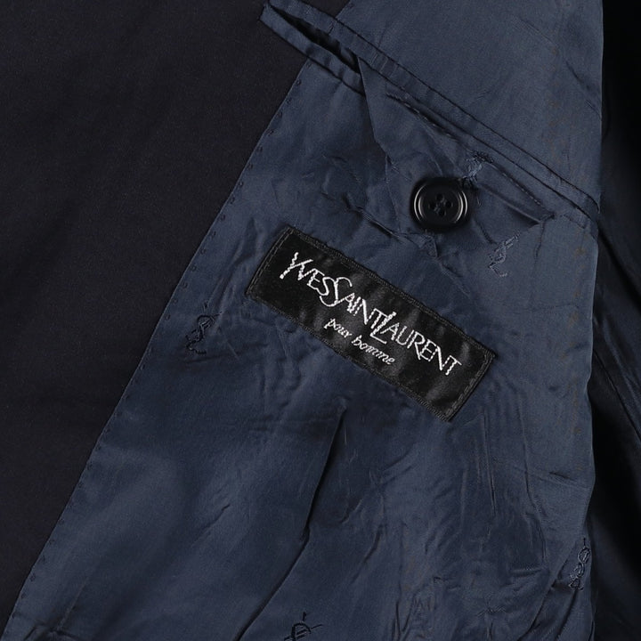Yves Saint Laurent POUR HOMME wool tailored jacket, men's size L wool navy blue type Vintage Second Hand