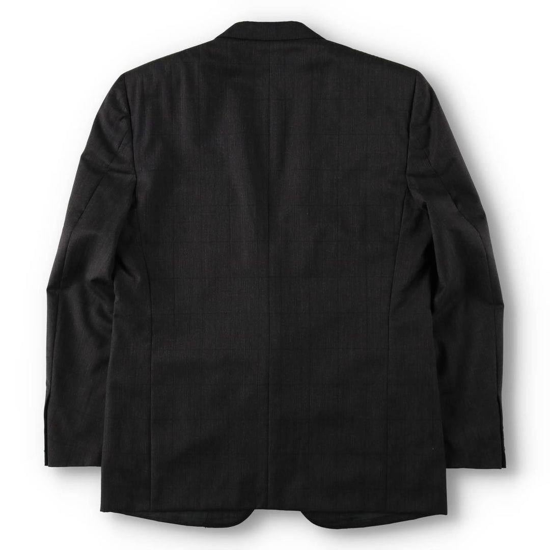 Yves Saint Laurent Check Pattern Wool Tailored Jacket, Men's Size L (approx.) wool Charcoal Vintage Second Hand