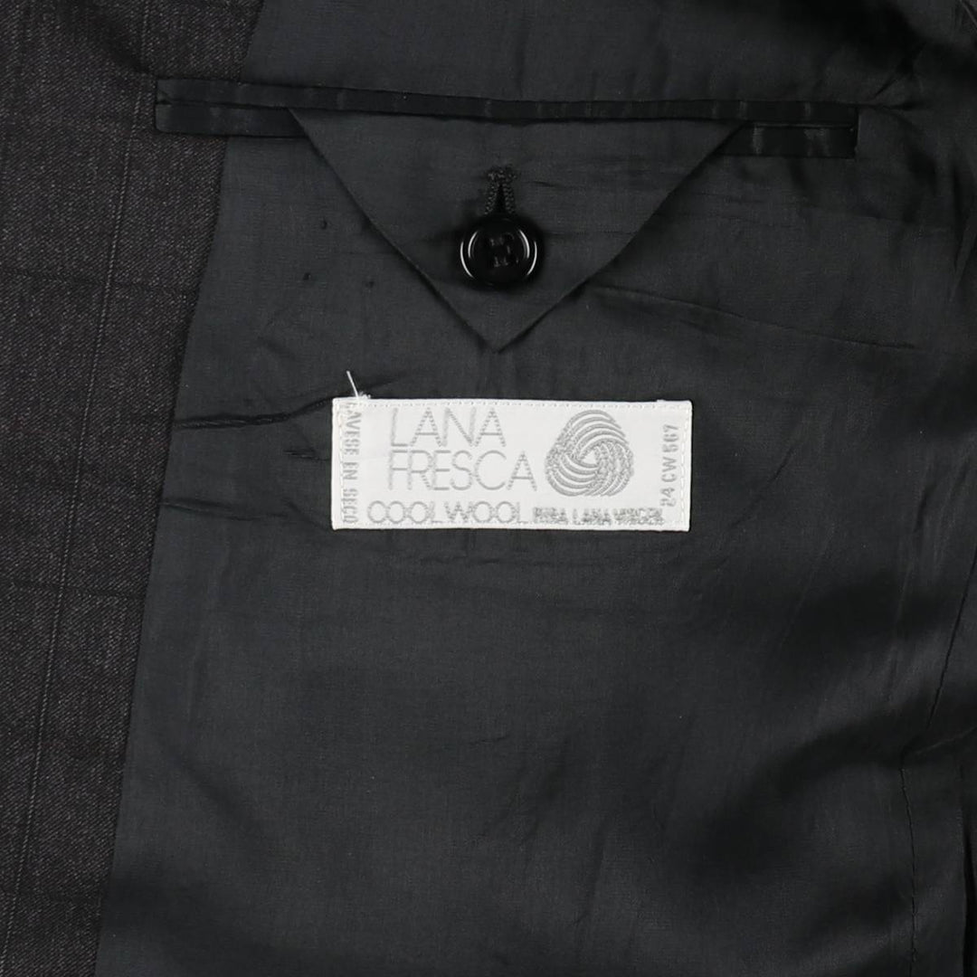 Yves Saint Laurent Check Pattern Wool Tailored Jacket, Men's Size L (approx.) wool Charcoal Vintage Second Hand