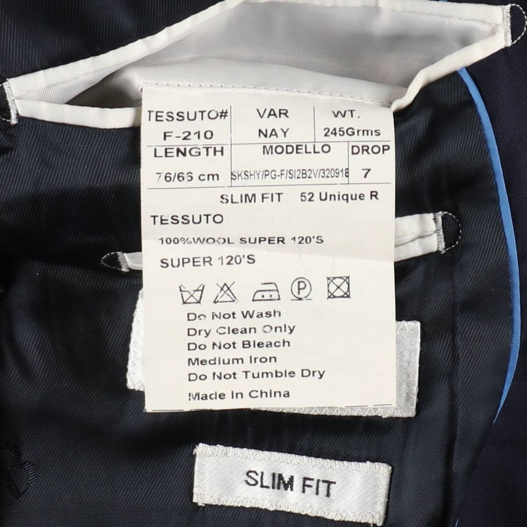 Balmain Slim Fit Super 120'S Wool Tailored Jacket, Men's Size L wool Navy blue Vintage Second Hand