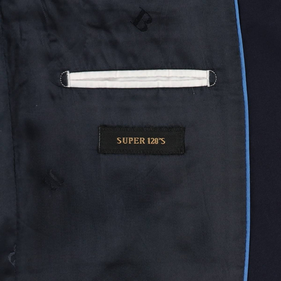 Balmain Slim Fit Super 120'S Wool Tailored Jacket, Men's Size L wool Navy blue Vintage Second Hand