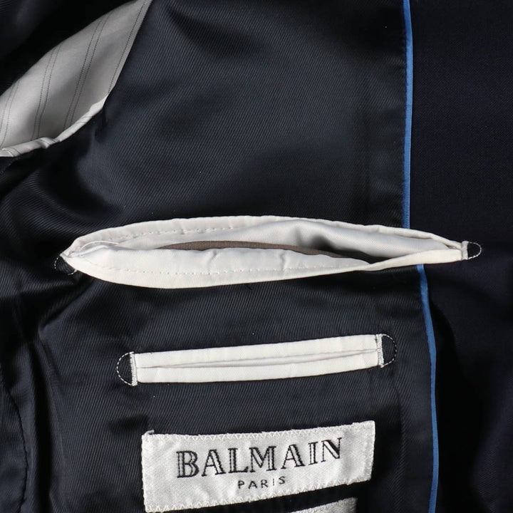 Balmain Slim Fit Super 120'S Wool Tailored Jacket, Men's Size L wool Navy blue Vintage Second Hand