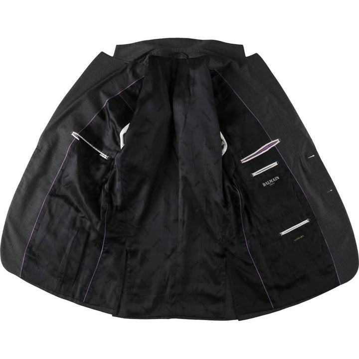 Balmain SUPER 120'S Wool Tailored Jacket, Men's Size M (approx.) wool Charcoal Vintage Second Hand