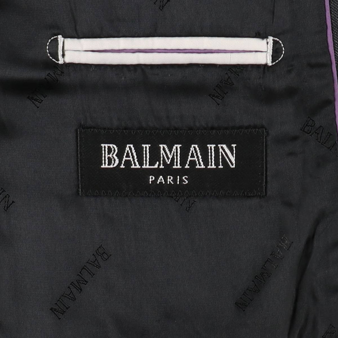Balmain SUPER 120'S Wool Tailored Jacket, Men's Size M (approx.) wool Charcoal Vintage Second Hand