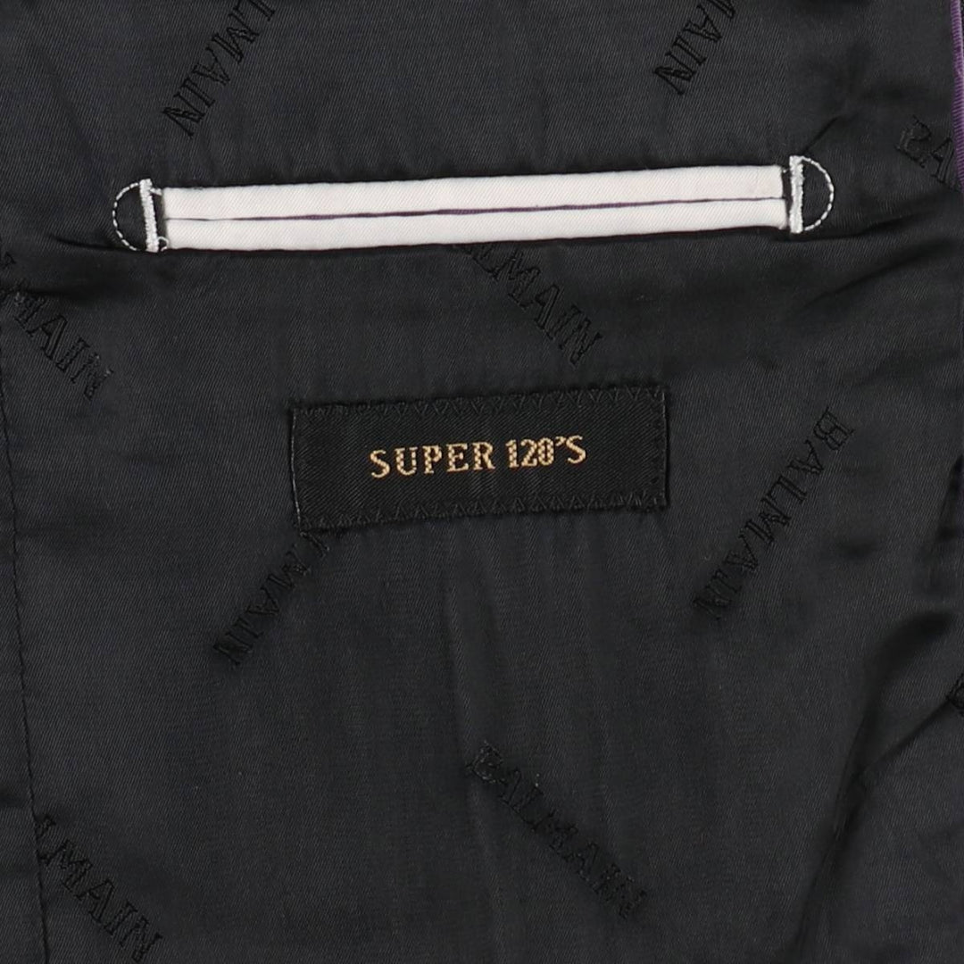 Balmain SUPER 120'S Wool Tailored Jacket, Men's Size M (approx.) wool Charcoal Vintage Second Hand