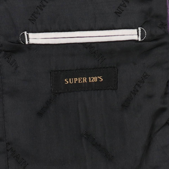 Balmain SUPER 120'S Wool Tailored Jacket, Men's Size M (approx.) wool Charcoal Vintage Second Hand