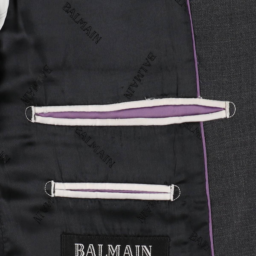 Balmain SUPER 120'S Wool Tailored Jacket, Men's Size M (approx.) wool Charcoal Vintage Second Hand