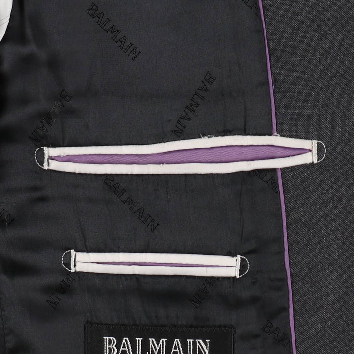 Balmain SUPER 120'S Wool Tailored Jacket, Men's Size M (approx.) wool Charcoal Vintage Second Hand