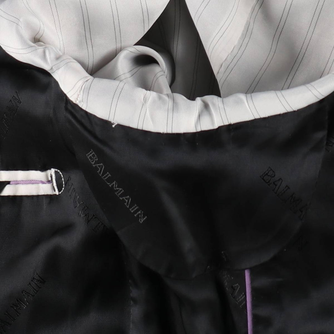 Balmain SUPER 120'S Wool Tailored Jacket, Men's Size M (approx.) wool Charcoal Vintage Second Hand