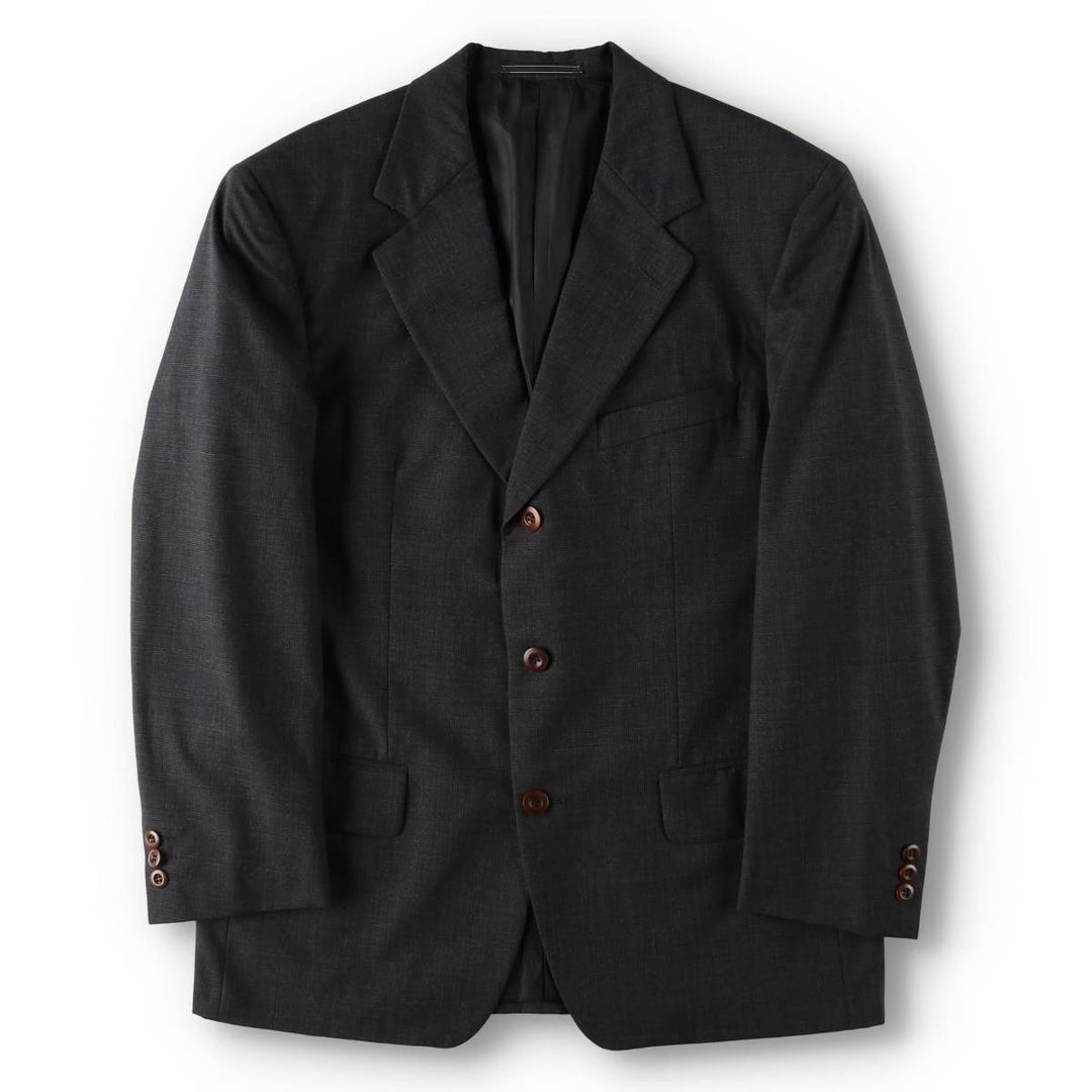 Ermenegildo Zegna a Soft Furest BARCELONA Glen Plaid Tailored Jacket, Men's Size M (approx.) unclear Charcoal Vintage Second Hand