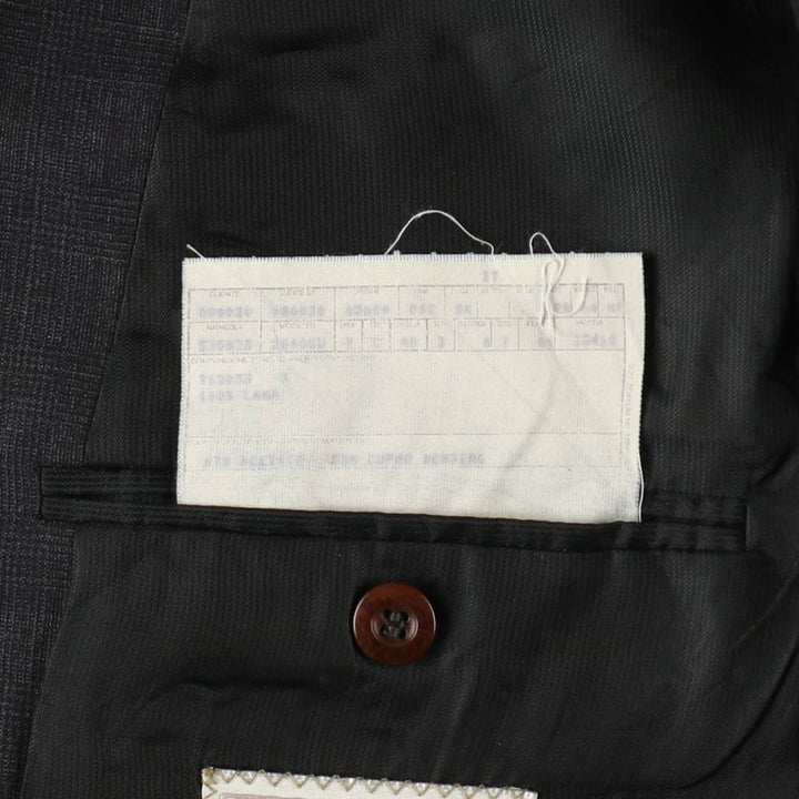 Ermenegildo Zegna a Soft Furest BARCELONA Glen Plaid Tailored Jacket, Men's Size M (approx.) unclear Charcoal Vintage Second Hand