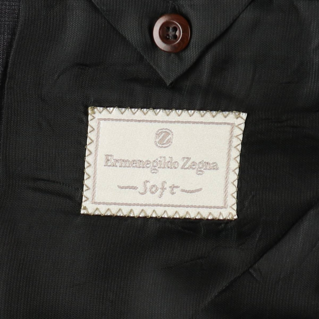 Ermenegildo Zegna a Soft Furest BARCELONA Glen Plaid Tailored Jacket, Men's Size M (approx.) unclear Charcoal Vintage Second Hand
