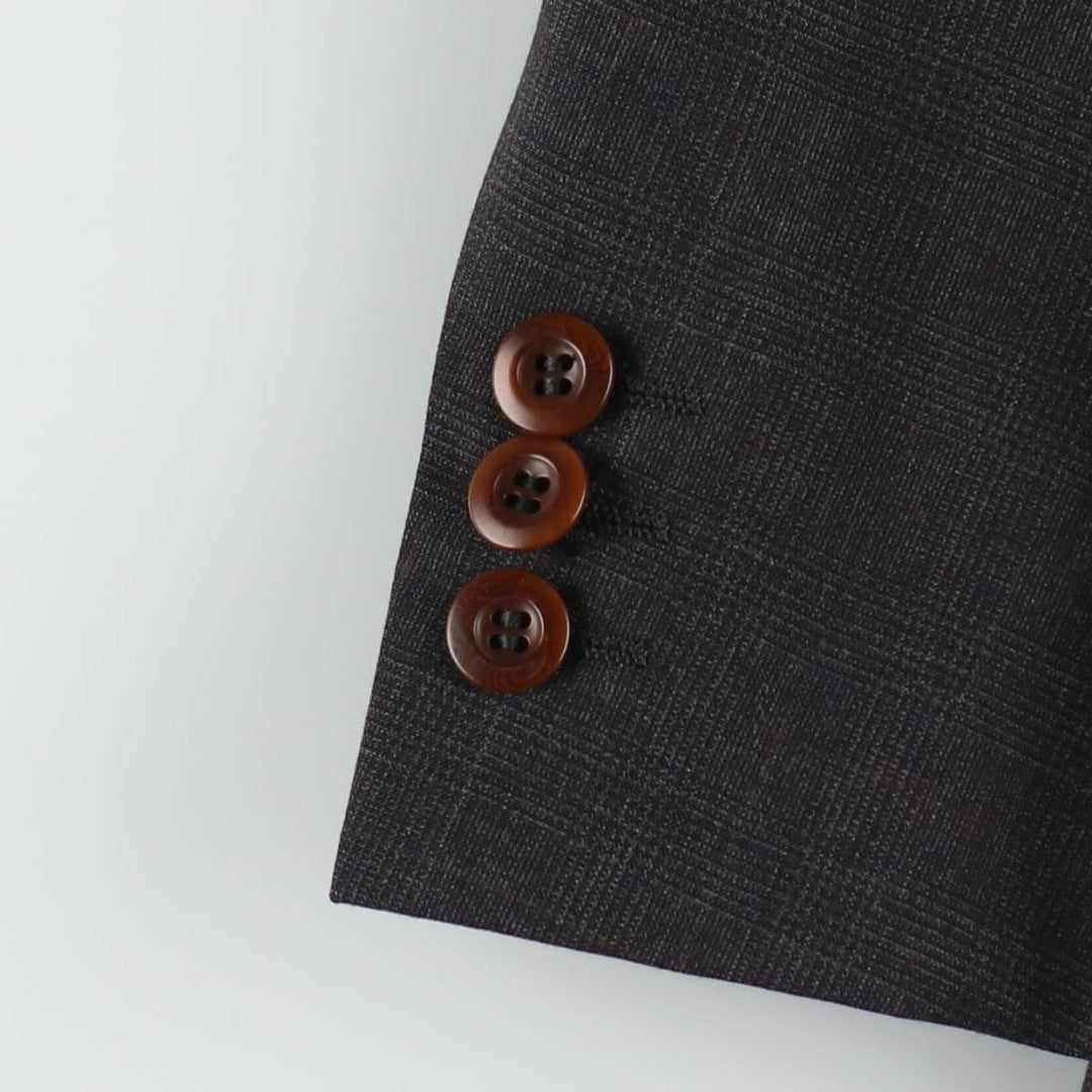 Ermenegildo Zegna a Soft Furest BARCELONA Glen Plaid Tailored Jacket, Men's Size M (approx.) unclear Charcoal Vintage Second Hand