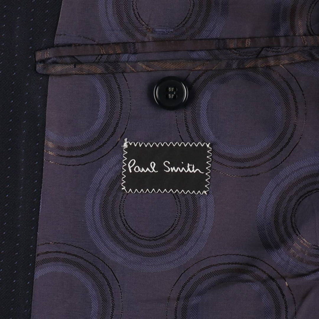 Paul Smith polka dot pattern wool tailored jacket, made in Italy, men's size S equivalent. wool navy blue type Vintage Second Hand