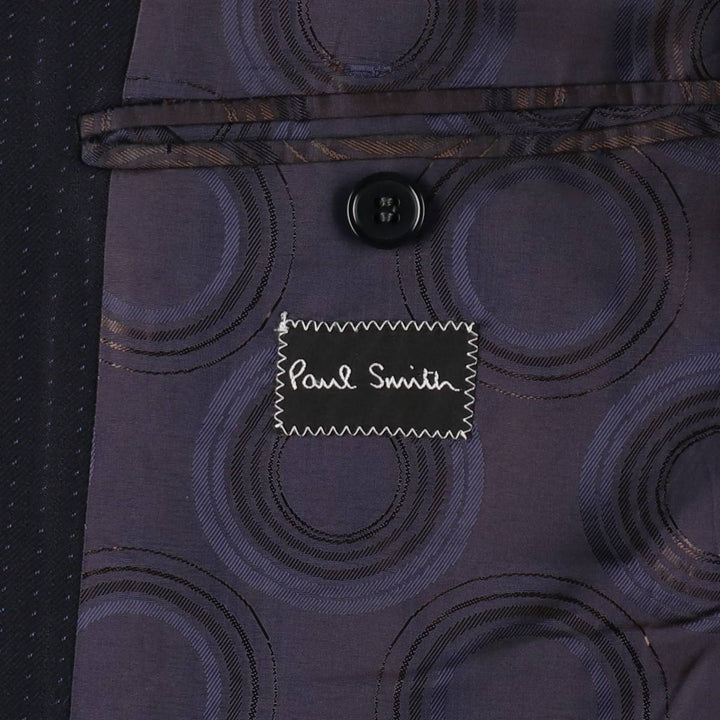 Paul Smith polka dot pattern wool tailored jacket, made in Italy, men's size S equivalent. wool navy blue type Vintage Second Hand